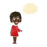 cartoon shocked woman with thought bubble N107