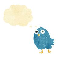cartoon happy bird with thought bubble N39