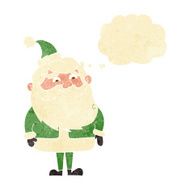 cartoon santa claus with thought bubble N214