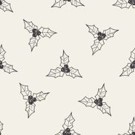 Poinsettia doodle drawing seamless pattern background N2