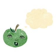 cartoon apple with face thought bubble N22