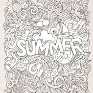 Summer hand lettering and doodles elements N9