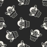 Santa Claus doodle seamless pattern background N4