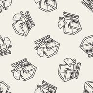 sleigh doodle seamless pattern background N6