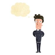cartoon priest with thought bubble N10