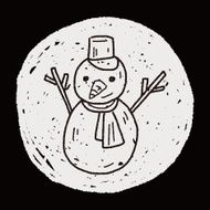 snowman doodle drawing N10