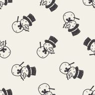 snowman doodle seamless pattern background N3