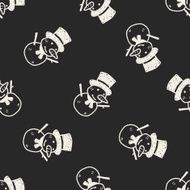 snowman doodle seamless pattern background N5