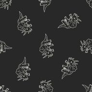 Triceratops dinosaur doodle seamless pattern background N3