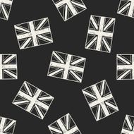 UK flag doodle seamless pattern background N2