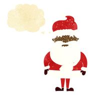 cartoon grumpy santa claus with thought bubble N9