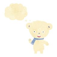 cartoon cute polar bear with thought bubble N56