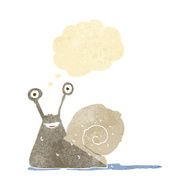 cartoon snail with thought bubble N35