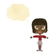 cartoon woman with outstretched arms thought bubble N9