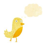 cartoon yellow bird with thought bubble N4