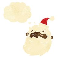 cartoon santa claus face with thought bubble N11