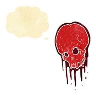 cartoon scary skull with thought bubble N25