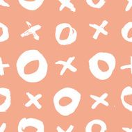Circles seamless pattern crosses Ink