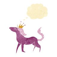 cartoon unicorn with thought bubble N48