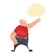 cartoon angry man with thought bubble N96