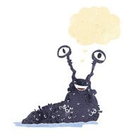 cartoon slug with thought bubble N20