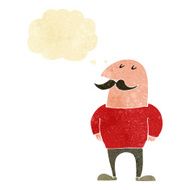 cartoon bald man with mustache thought bubble N20