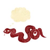 cartoon snake with thought bubble N96
