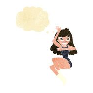 cartoon woman in lingerie with thought bubble N53