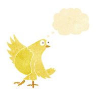 cartoon dancing bird with thought bubble N3