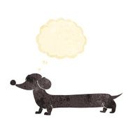 cartoon dachshund with thought bubble N4