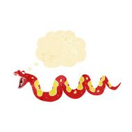cartoon poisonous snake with thought bubble N9