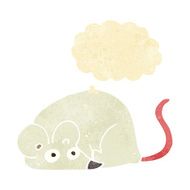 cartoon white mouse with thought bubble N16