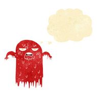 cartoon spooky ghost with thought bubble N52