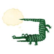 cartoon crocodile with thought bubble N50