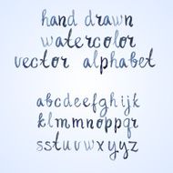Colorful watercolor aquarelle font type handwritten hand drawn doodle abc N5