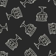 grail holy doodle seamless pattern background N2