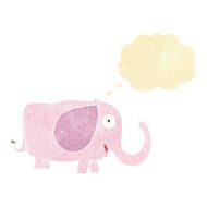 cartoon baby elephant with thought bubble N11