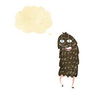 cartoon monster with thought bubble N60