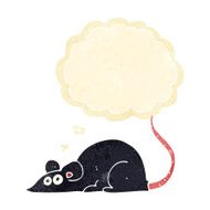cartoon black rat with thought bubble N7