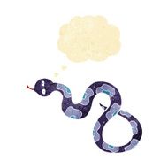cartoon snake with thought bubble N97