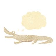 cartoon happy crocodile with thought bubble N10