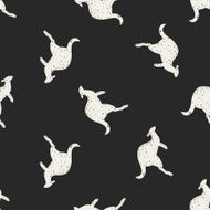 kangaroo doodle seamless pattern background N3