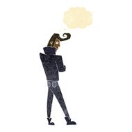 cartoon cool guy with thought bubble N11