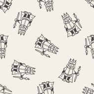 king doodle seamless pattern background N19