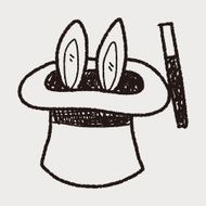 magic rabbit doodle drawing N20