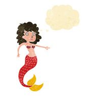 cartoon mermaid with thought bubble N73