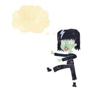 cartoon zombie girl with thought bubble N17