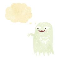 cartoon gross slime ghost with thought bubble N6