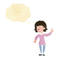 cartoon woman with idea thought bubble N264