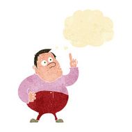 cartoon man asking question with thought bubble N54